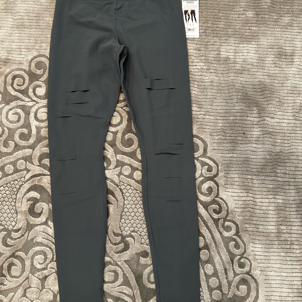 Gray Ripped Leggings